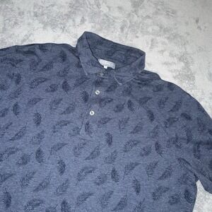 Fish Hippie Polo Shirt Men L Blue Casual Outdoor Golf Fish Short Sleeve Palms‎